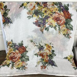 Natasha Silk and Floral Infinity Scarf